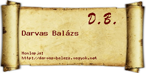 Darvas Balázs névjegykártya
